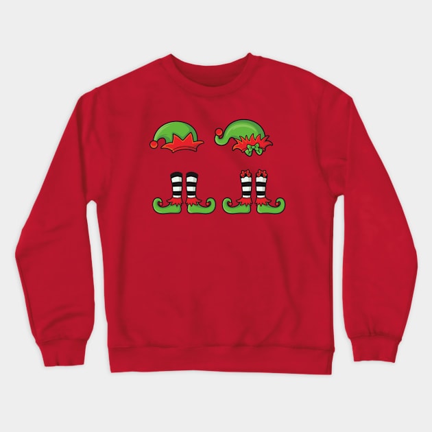 Little Christmas Elves Crewneck Sweatshirt by pmuirart